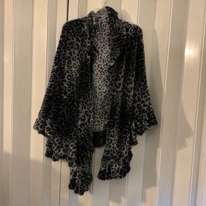 Leopard fur shawl